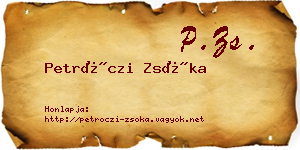 Petróczi Zsóka névjegykártya